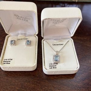 Earrings and necklace Diamond accent sterling silver